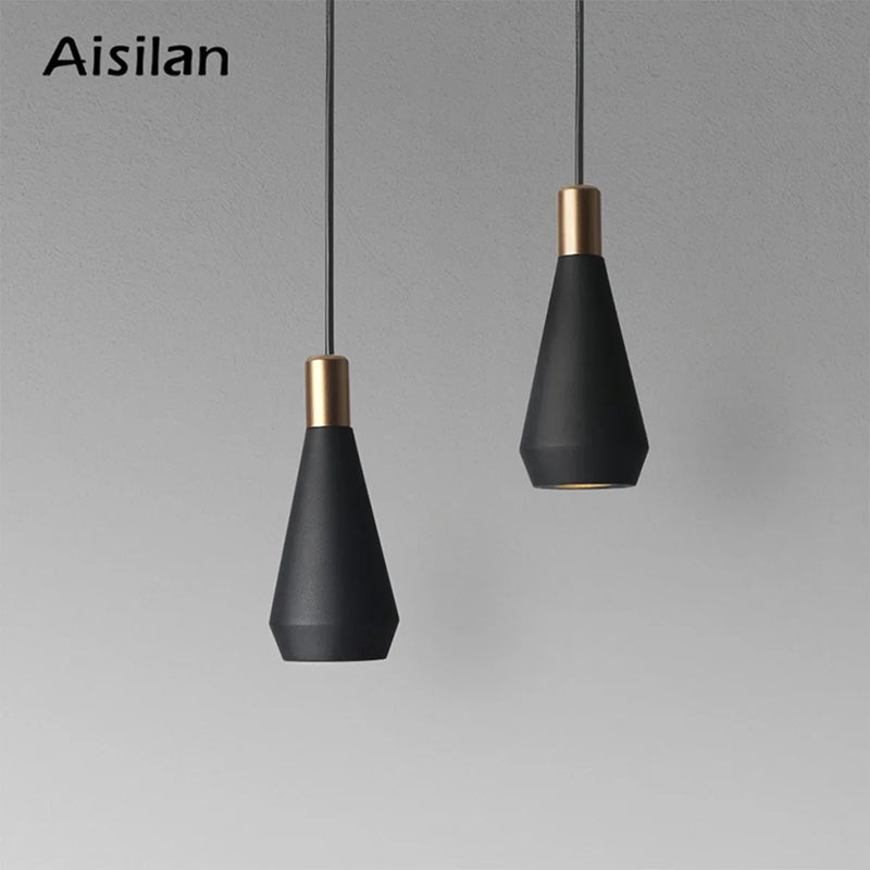 Afralia™ Black Metal LED Luxury Pendant Chandelier for Modern Home Décor