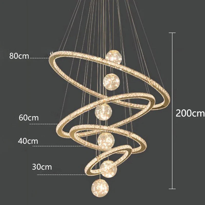 Afralia™ Crystal Chandelier: Luxury Stair Pendant Light for Living Room, Ceiling & Indoor Lighting
