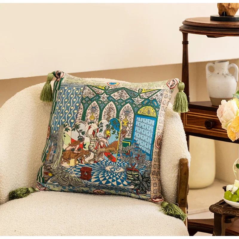 Afralia™ Elephant Jungle Paradise Throw Pillow Cover