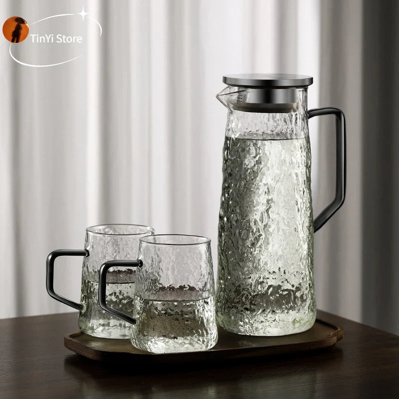 Afralia™ Gray Amber Water Pitcher with Handle: Large-capacity Heat-resistant Tea Pot & Juice Jug