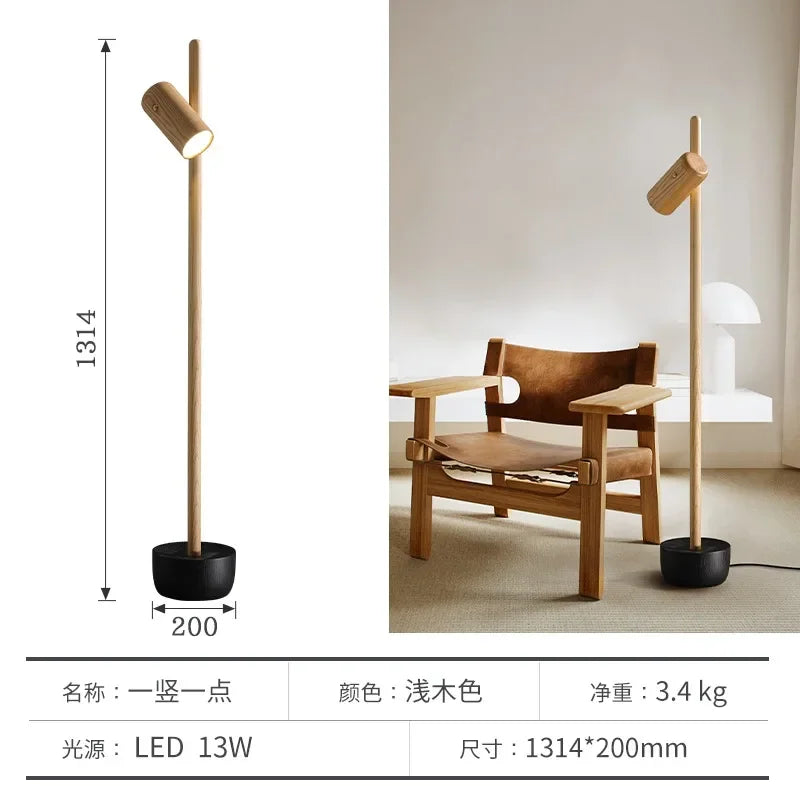 Afralia™ Zen Art Solid Wood Floor Lamp for Study Tea/Living Room