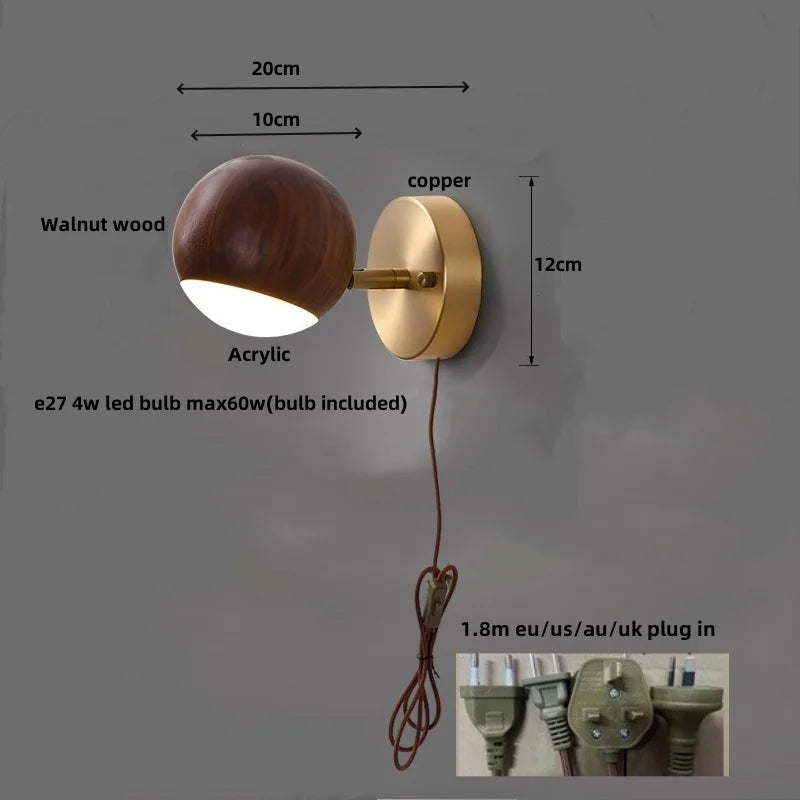Afralia™ LED Wood Base Wall Sconce Modern Art Light Fixture for Living Room & Bathroom