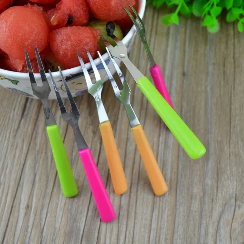 Afralia™ Stainless Steel Mini Fruit Forks for Cake Party and Restaurant Desserts