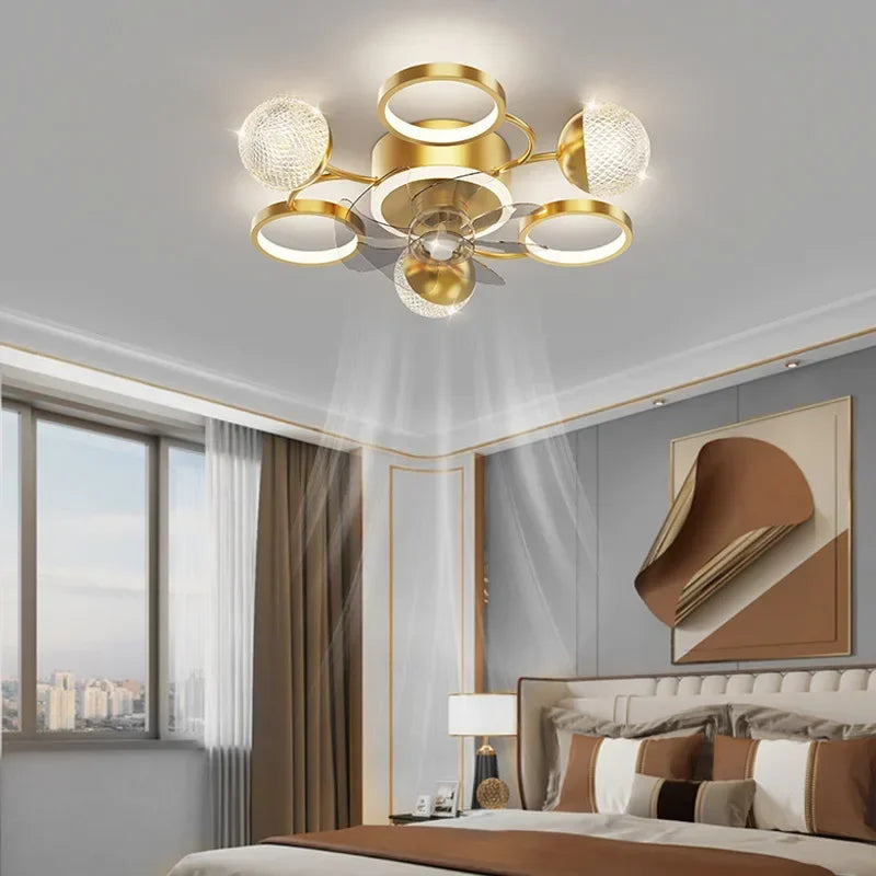 Afralia™ LED Ceiling Fans with Lights Remote Control for Indoor Lighting