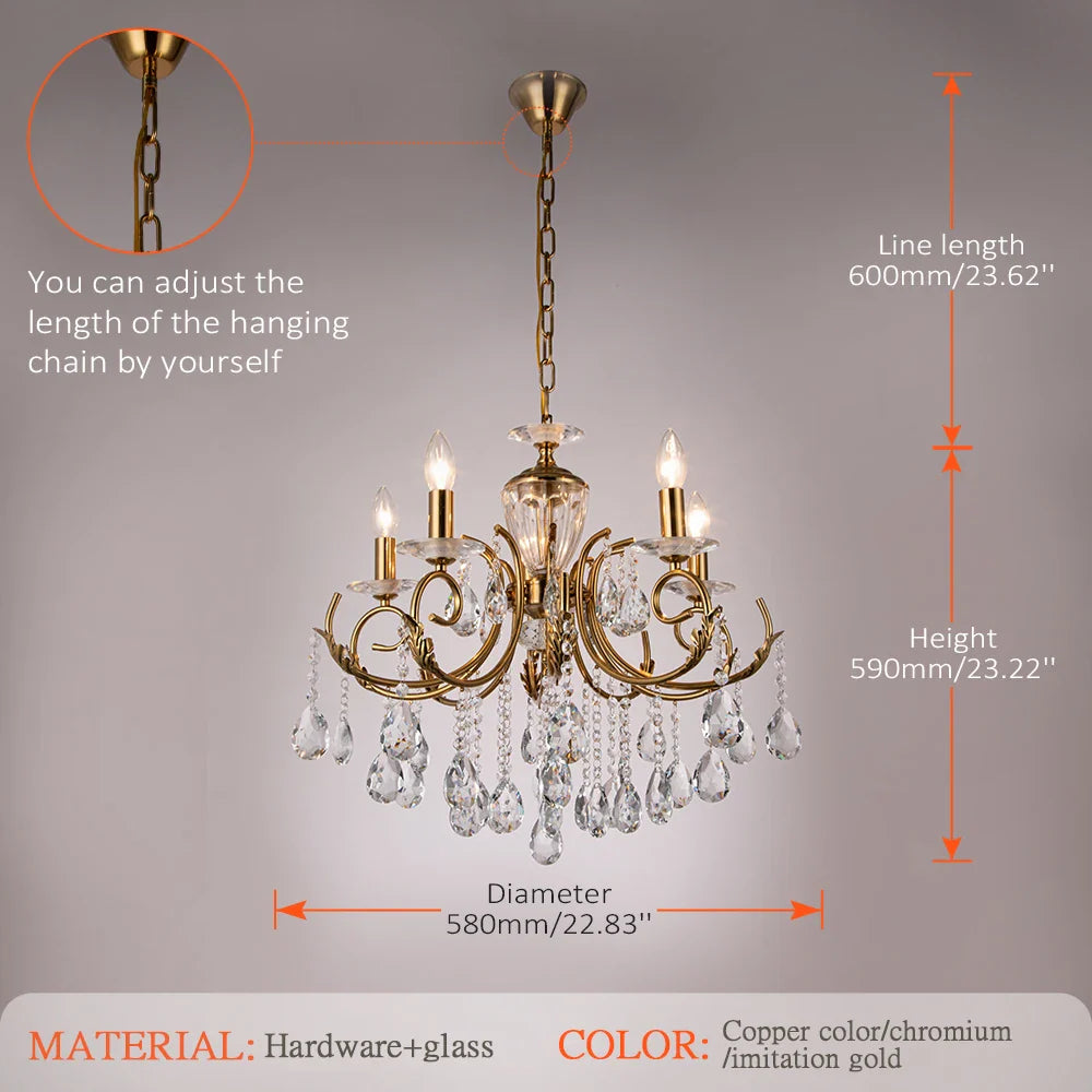 Afralia™ Crystal Chandelier Gold Chrom Nordic LED Luxury Lighting
