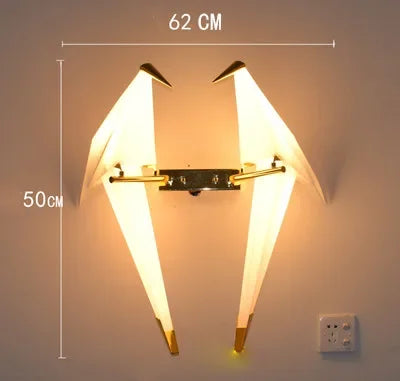 Afralia™ Crane Chandelier Iron LED Light for Bedroom Dining Children's Room