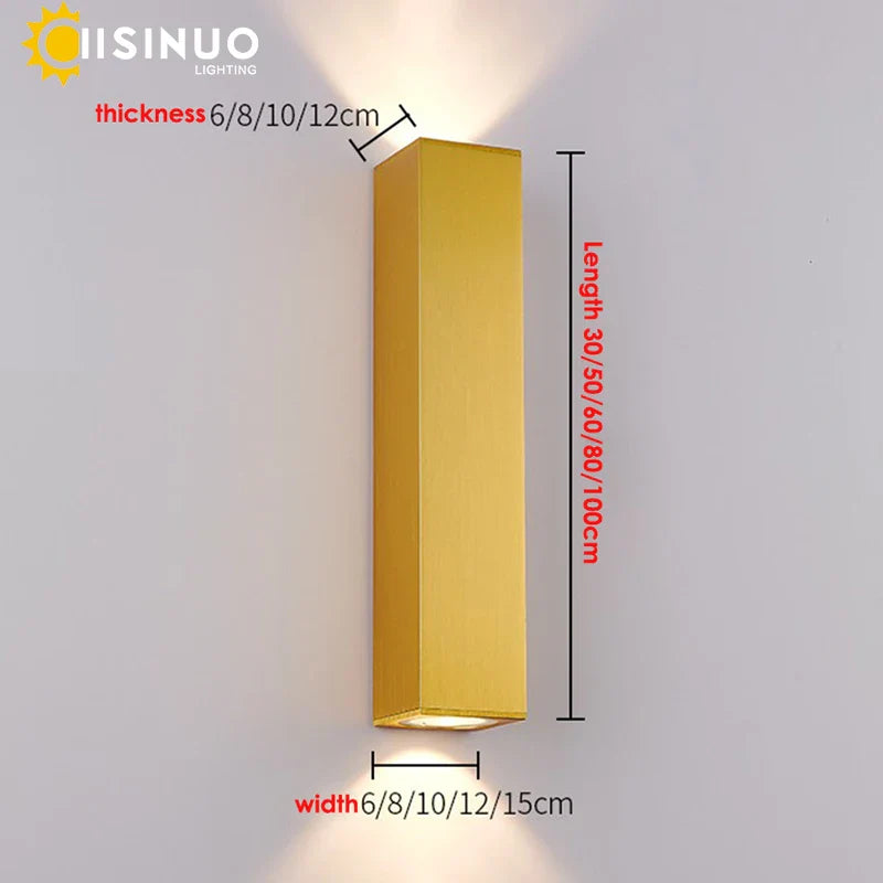 Afralia™ Gold LED Wall Lamp 96V 220V IP67 Waterproof Outdoor Sconce Light
