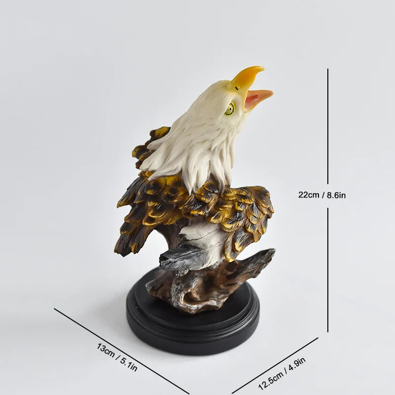 Afralia™ Resin Bald Eagle Sculpture - Simulated Bird Home Decor Figurine