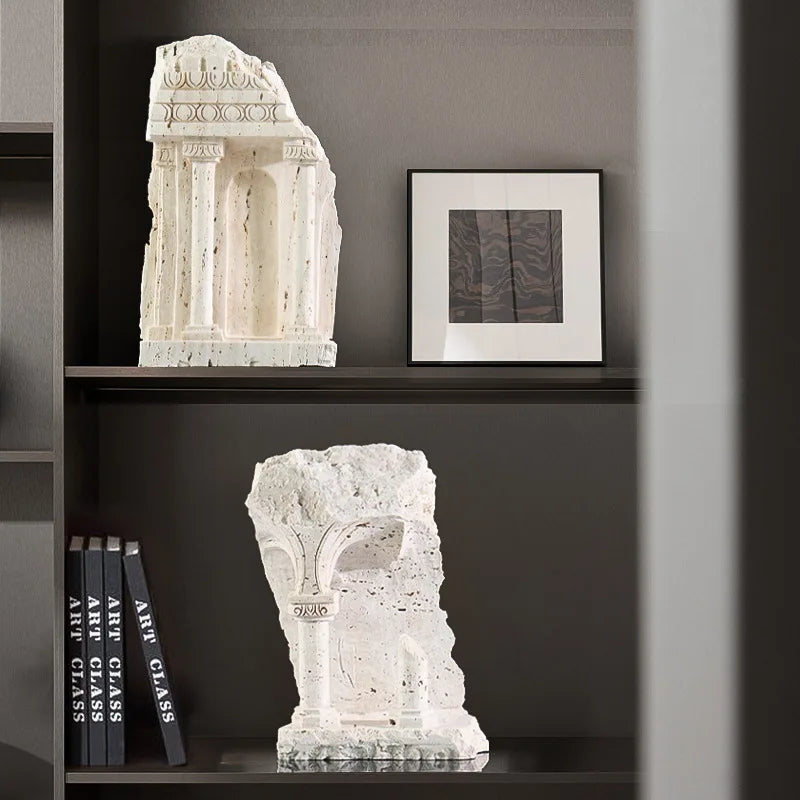 Afralia™ Handmade Marble Medieval Sculptures and Ancient Greek Roman Temple Statue