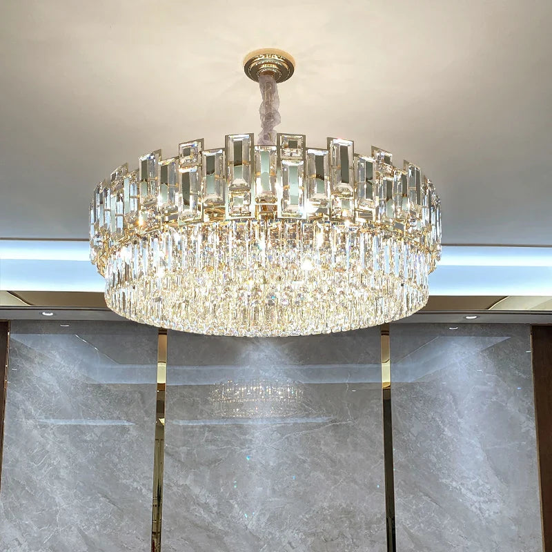 Afralia™ Crystal Chandelier: Modern Elegant Lighting for Living Room, Bedroom, Kitchen