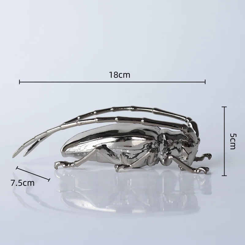 Afralia™ Metal Insect Sculpture Figurine Home Decor Accessory