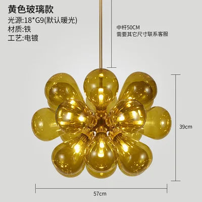 Afralia™ Glass Bubble Hanging Lamps Chandelier Modern Room Decor Ceiling Pendant Light