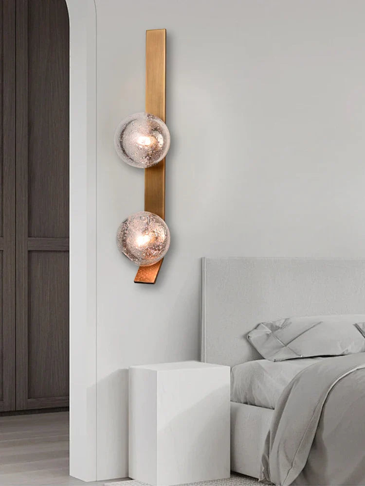 Afralia™ Bronze Bubble Glass Wall Sconce Lamps for Bedroom Bathroom Decor