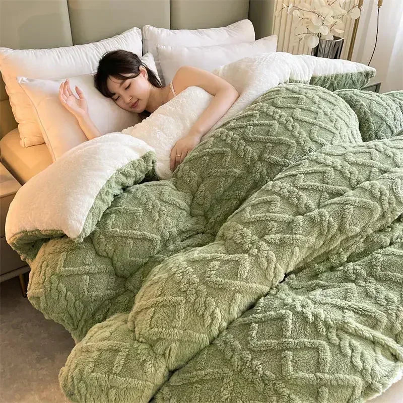 Afralia™ Super Thick Lamb Cashmere Weighted Blanket for Ultimate Winter Comfort
