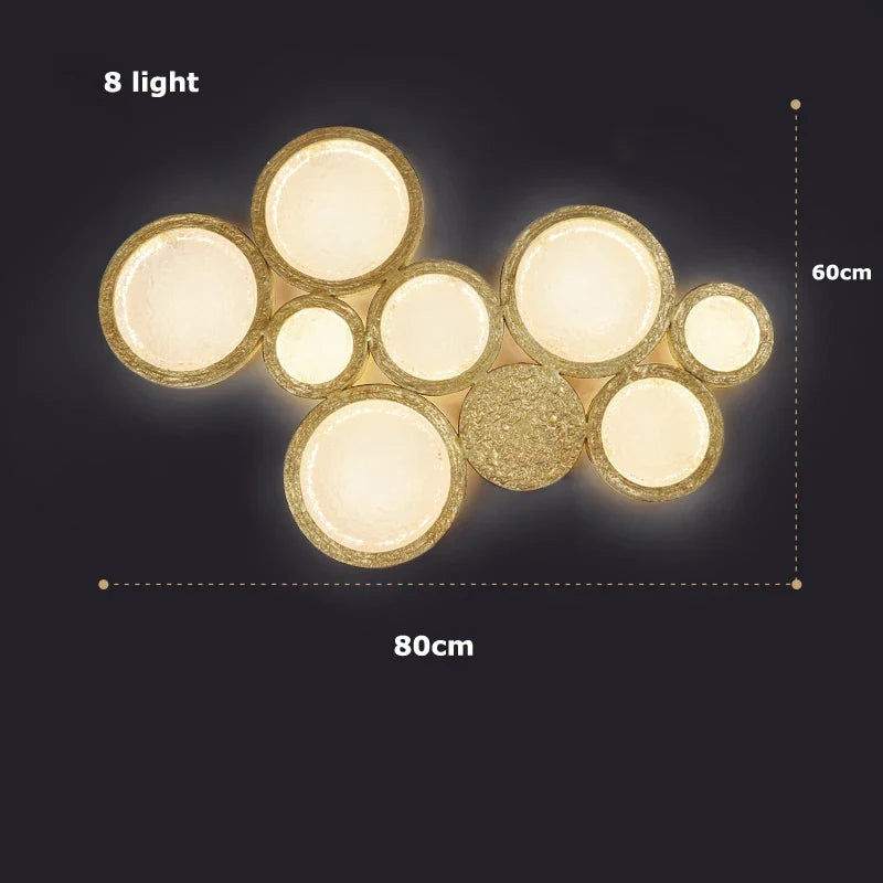 Afralia™ Copper Magic Mirror Wall Lamp for Living Room Bedroom