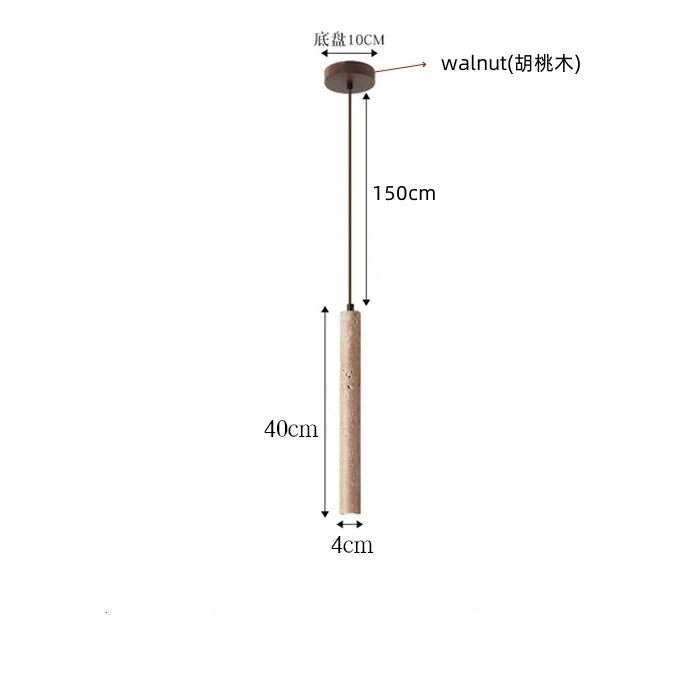 Afralia™ Travertine Stone Pendant Light for Bedroom Dining Kitchen