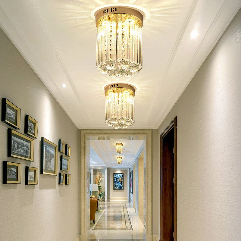 Afralia™ Elegant Crystal Ceiling Light for Entryway, Stairs, and Hallway