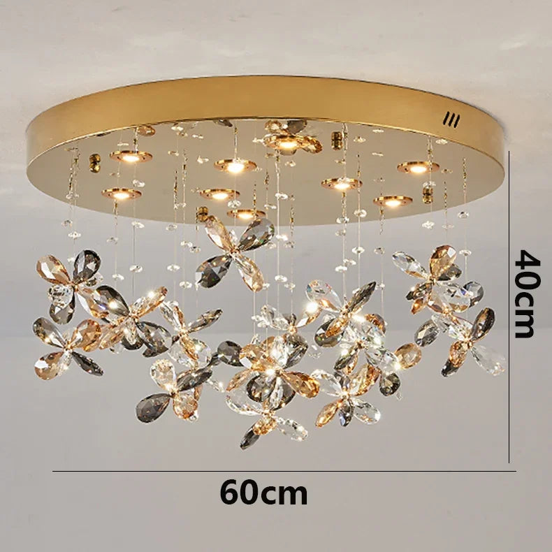 Afralia™ Crystal Branch Pendant Light Modern Ceiling Fixture for Living Room