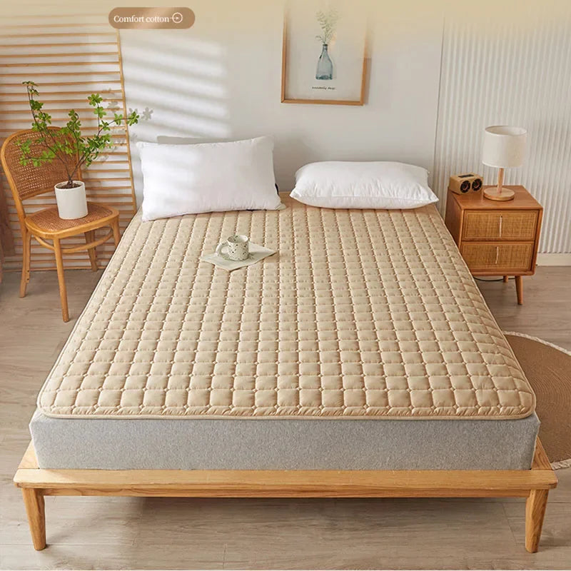 Afralia™ Soft Quilted Mattress Cushion for Home Bedroom, Non-Slip and Skin-Friendly