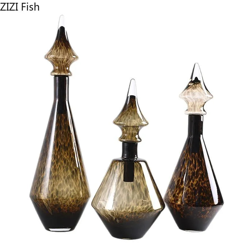 Afralia™ Leopard Print Glass Vase: Creative Flower Arrangement for Aesthetic Room Decor