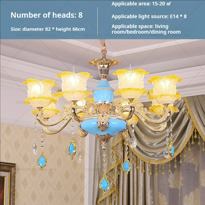 Afralia™ Elegant Crystal Chandelier Living Room Bedroom Lighting