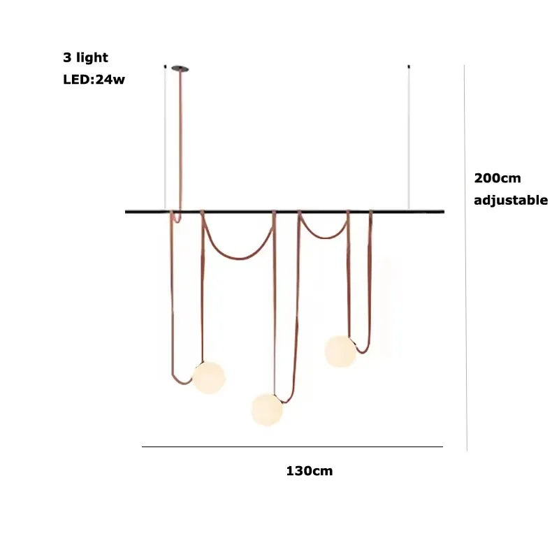 Afralia™ Brown Leather Glass Ball Pendant Lights for Dining Room Décor