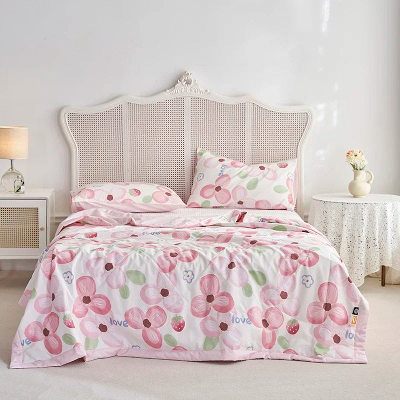 Afralia™ Summer Thin Quilt Cotton Blanket Bedding Filler Twin Queen Size
