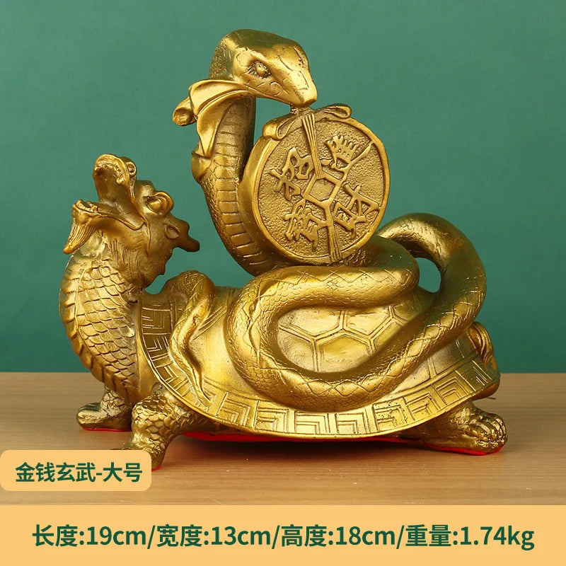 Afralia™ Xuanwu Turtle Snake Copper Home Sculptures