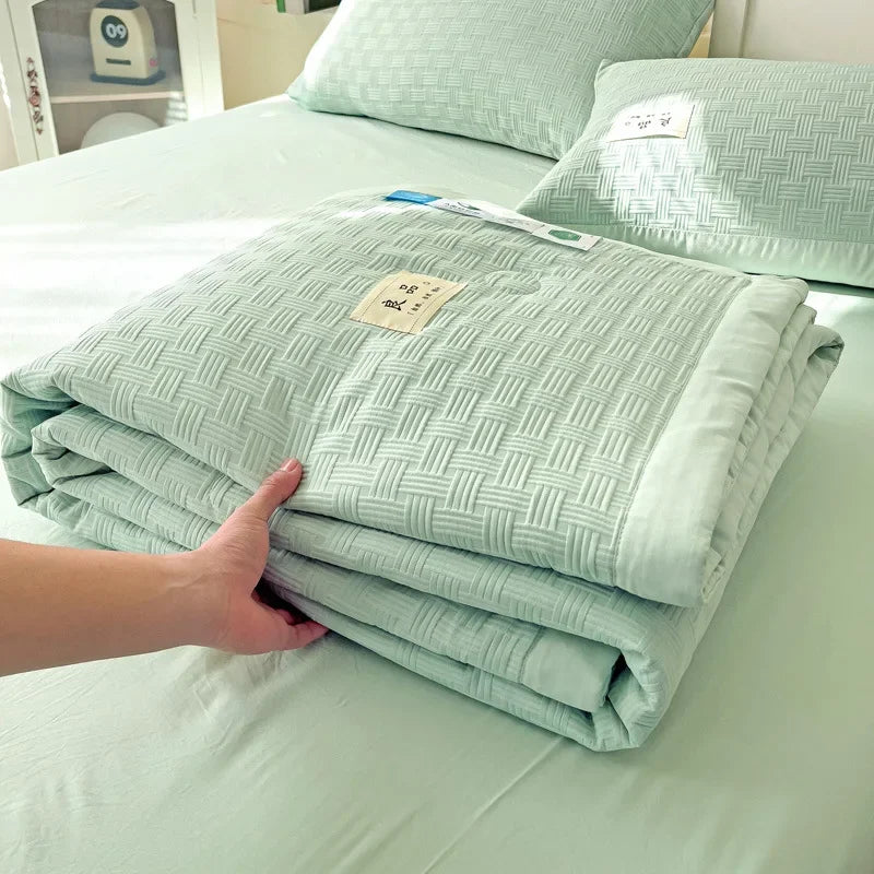 Afralia™ Jacquard Summer Cool Blanket: Light & Breathable Comforter for Double & Single Beds