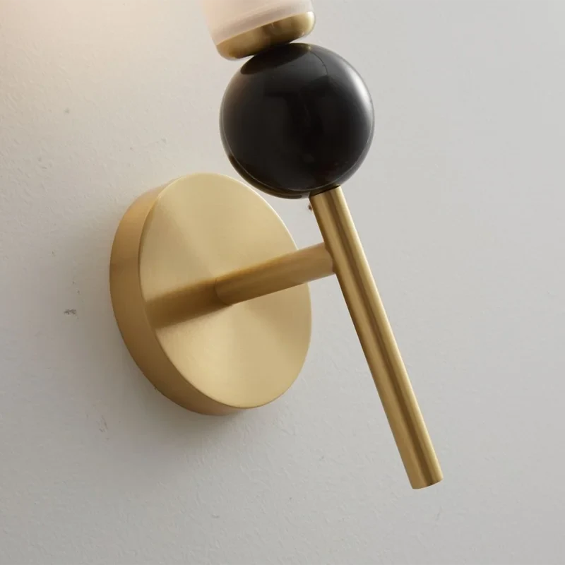 Afralia™ Copper Base Glass Shade Wall Lamp for Modern Living Room Decor