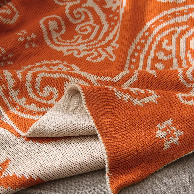 Afralia™ Cashew Pattern Two-Color Blanket for Living Room, Bedroom, or Balcony