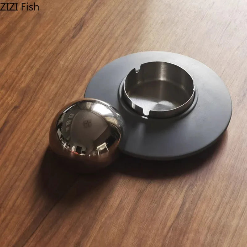 Afralia™ UFO Stainless Steel Ash Tray - Smoking Accessories for Office Table