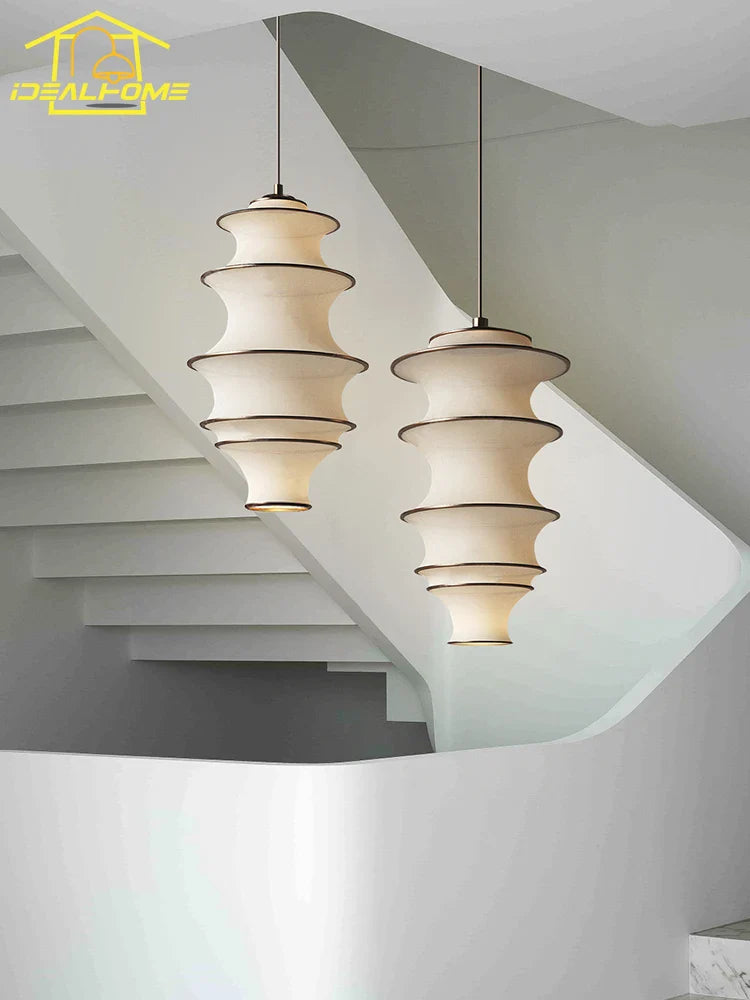 Afralia™ Wabi-Sabi Fabric Art LED Pendant Light for Home Decor and Hospitality