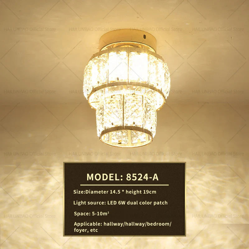Afralia™ Elegant Crystal Ceiling Light for Entryway, Stairs, and Hallway