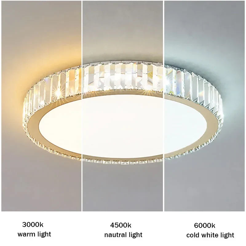 Afralia™ Luxury Crystal LED Ceiling Light for Modern Bedroom Ambiance