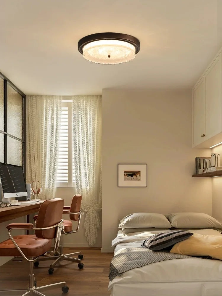 Afralia™ Retro Bronze Glass Ceiling Lamp for Bedroom Living Room Decor