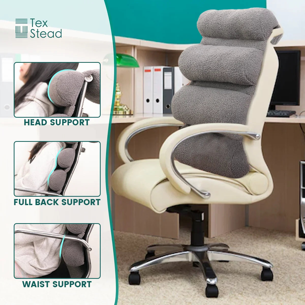Afralia™ Lumbar Support Pillow - Adjustable Back Support for Office Chair