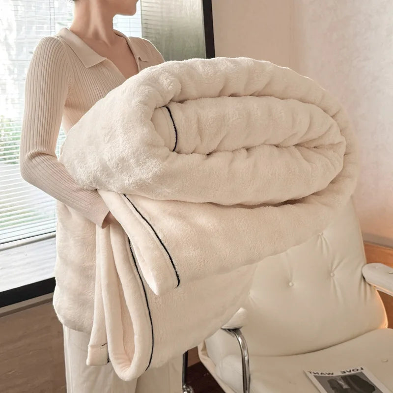 Afralia™ Cozy Bubble Faux Rabbit Fur Blanket: Warm Sofa & Bed Cover for All Seasons