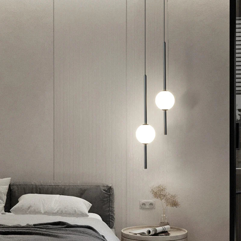 Nordic Glass Ball Pendant Lights by Afralia™ - Modern Chandeliers for Dining Room and Bedroom