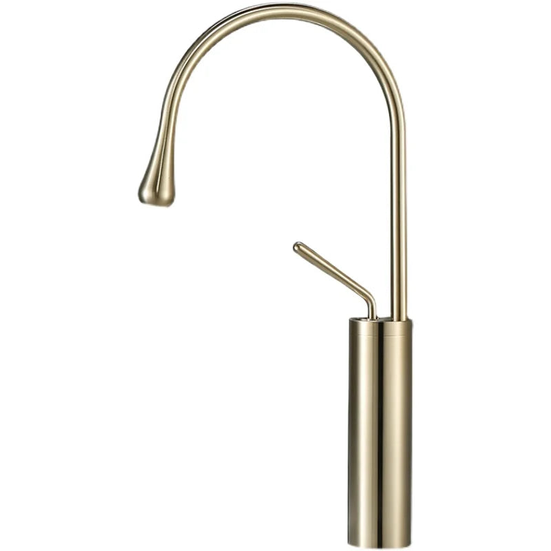 Afralia™ Brushed Gold Basin Faucet Hot Cold Black Sink Kitchen Swivel Water Crane