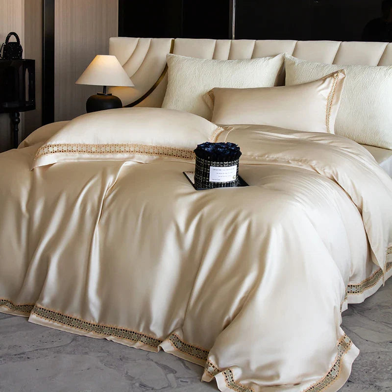 Afralia™ Eucalyptus Fiber Duvet Cover Set: Soft, Silky, Cool, Hollow Edge, Summer Bedding