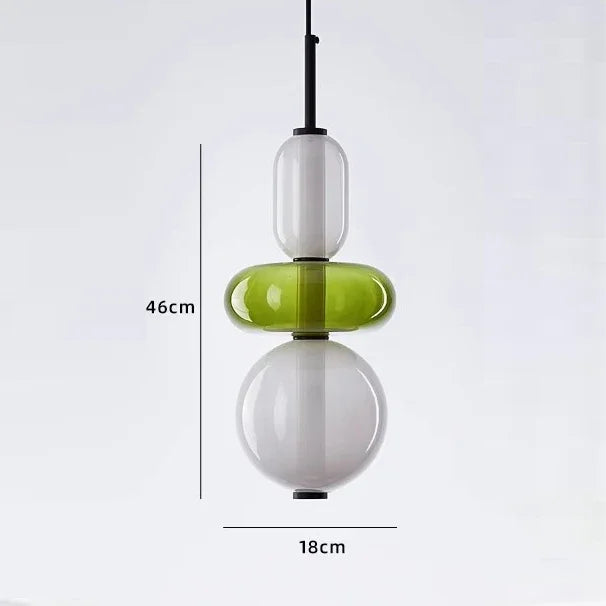 Afralia™ Candy Glass Ceiling Hanging Chandelier for Loft Living Room