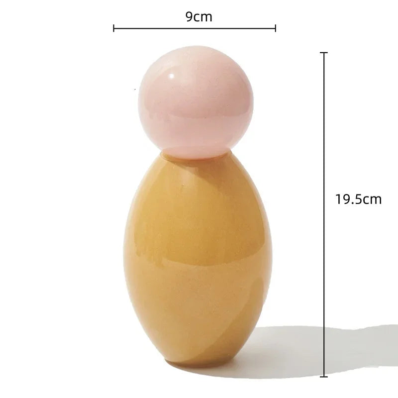 Afralia Geometric Sphere Glass Vase with Lid, Desktop Storage Container