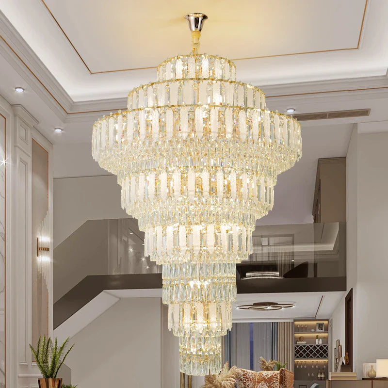 Afralia™ Crystal Hollow Chandelier: Elegant Lighting for European Villa, Hotel Lobby, and Living Room