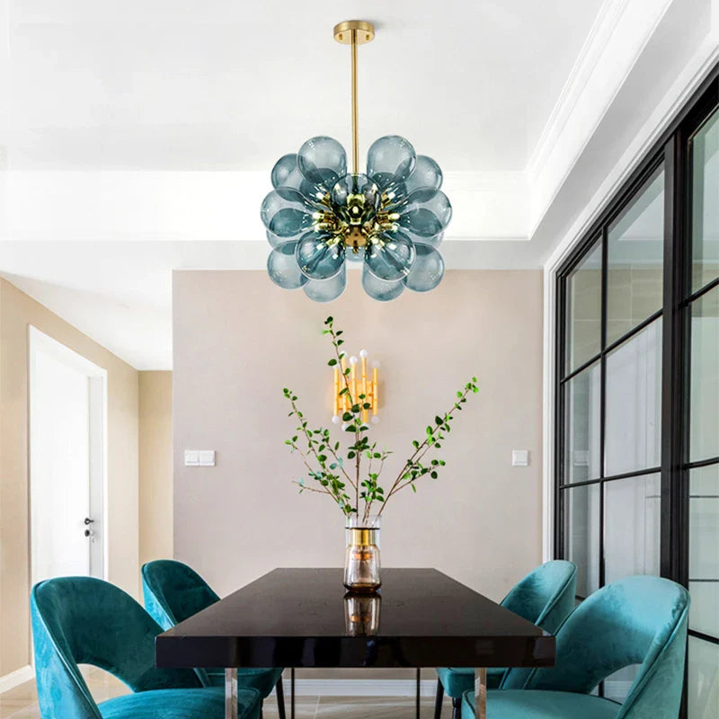 Afralia™ Colorful Glass Bubble Chandelier for Living Room & Dining Table Lighting