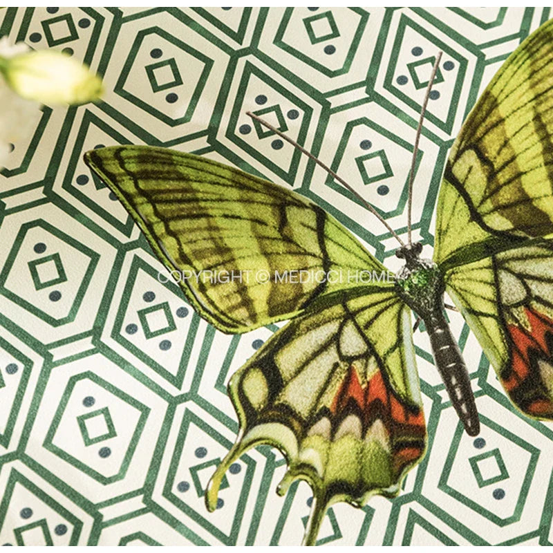 Afralia™ Butterfly Print Placemat: Pomegranate Floral Design, Non-Slip Dining Table Mats