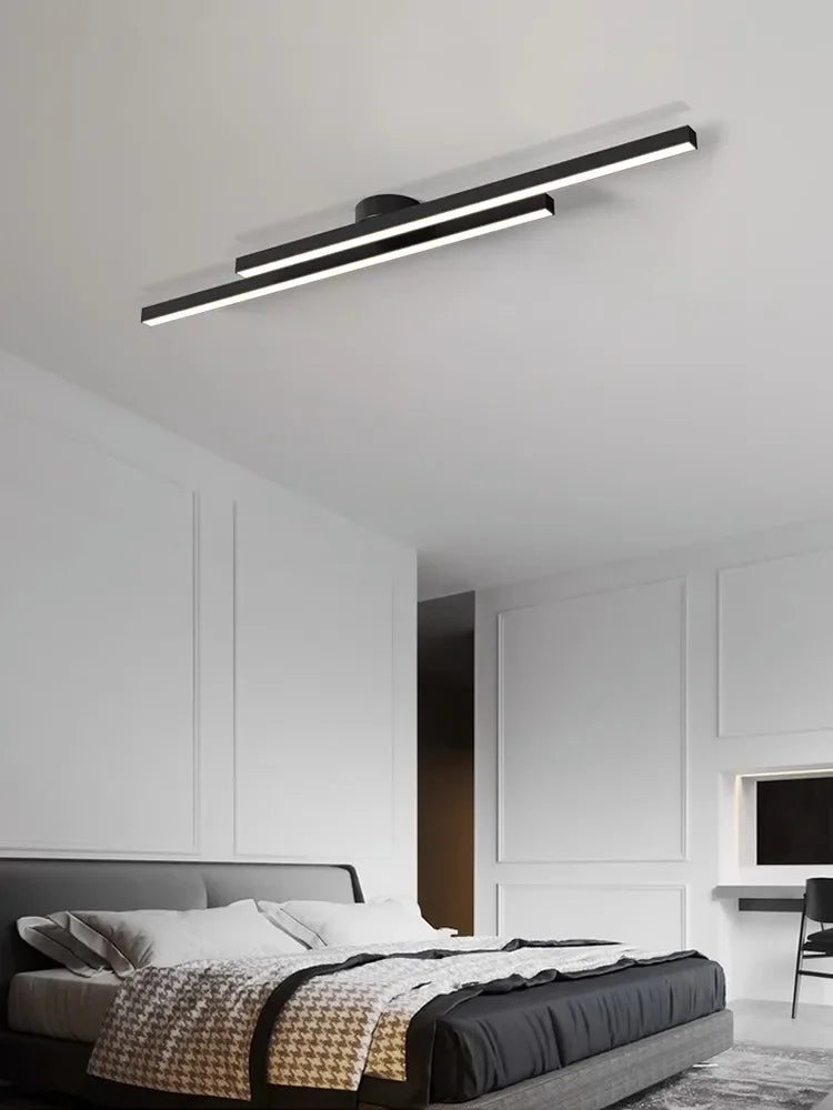 Afralia™ Linear LED Ceiling Lamp for Living Room Bedroom Lighting Fixtures