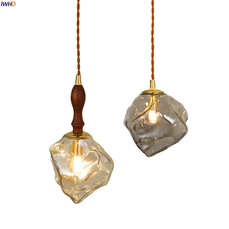 Afralia™ Lava Glass LED Pendant Lamp: Vintage Hanging Light for Bedroom, Living Room, Dining Room