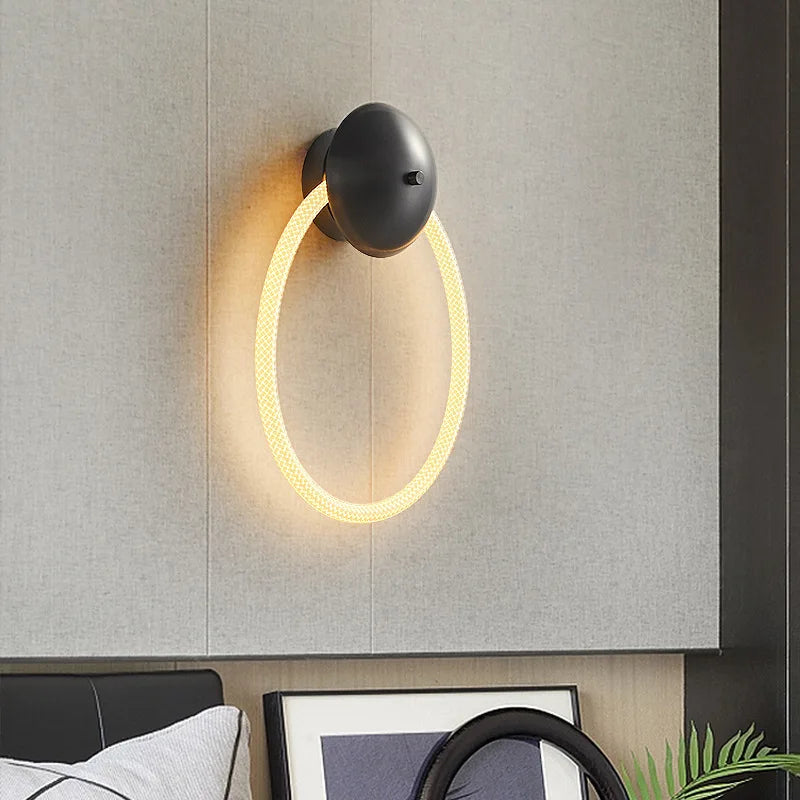 Afralia™ Silicone Ring LED Wall Light for Living Room Bedroom Aisle Dining