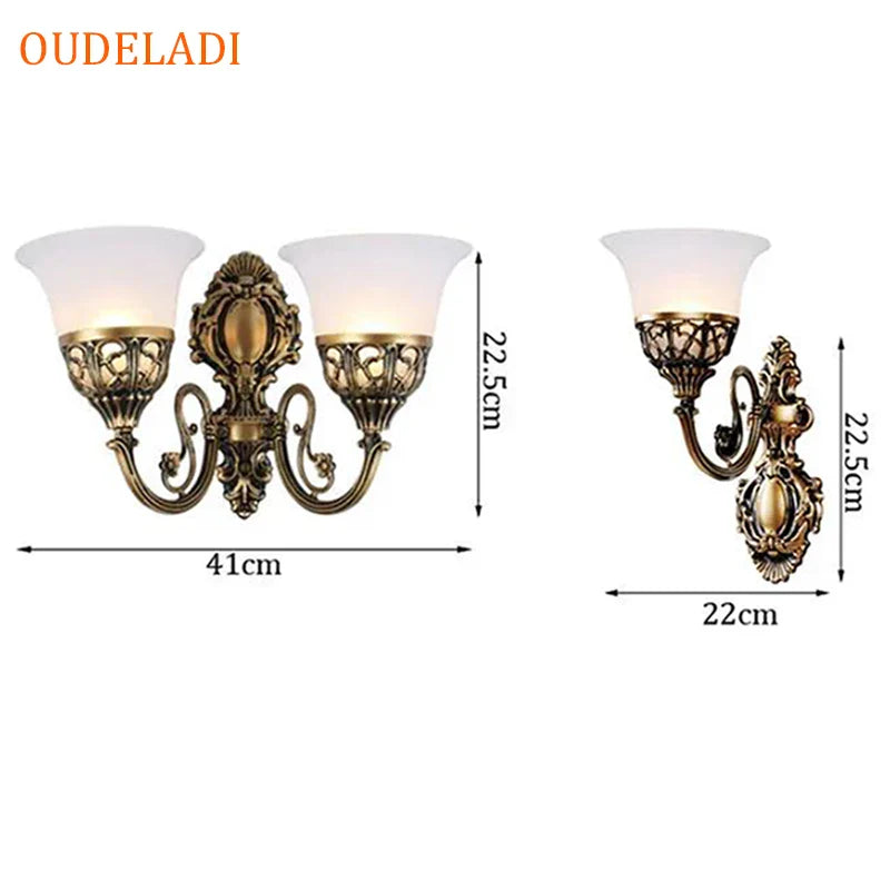 Afralia™ Luxury Glass Wall Light for Loft, Study, Dining Room - Retro Bedside Sconce